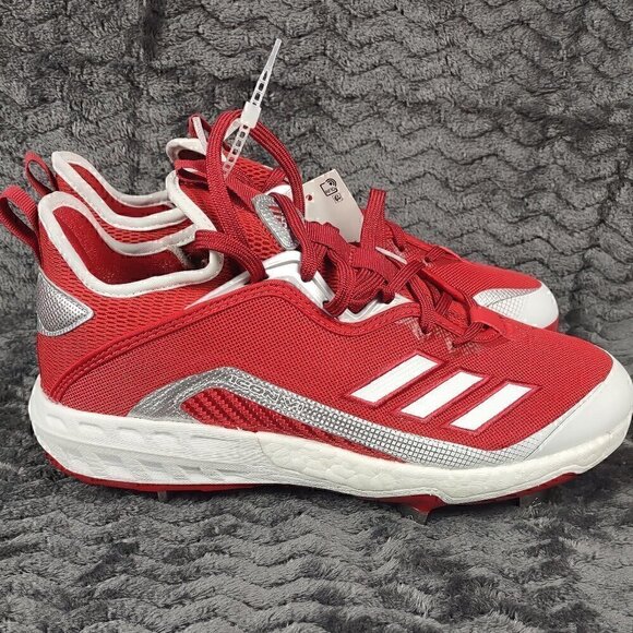 Adidas Ironskin Icon 6 Metal Baseball Cleats Red/White EG6550 Size 7 (NWT) - Picture 4 of 7